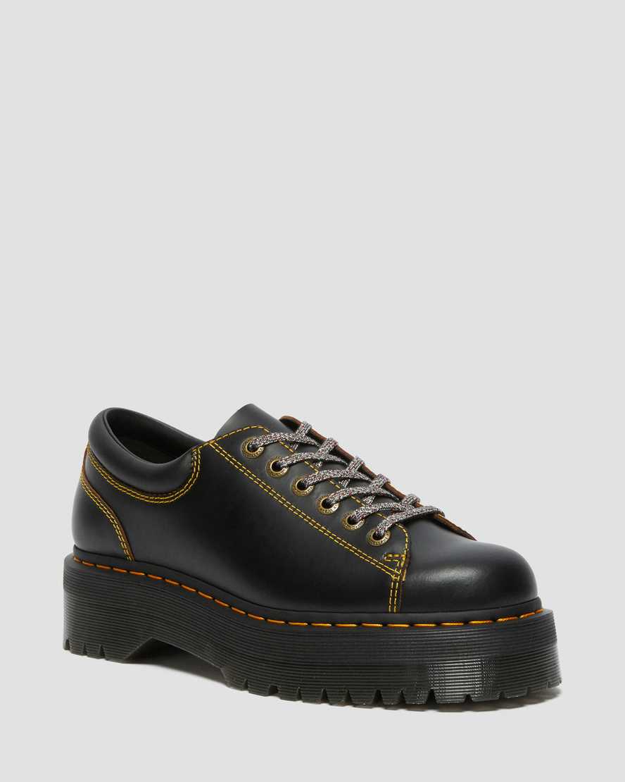 Dr Martens Platform Shoes Men's Collier Lace To Toe Leather Black | Malaysia 65894-OBRK